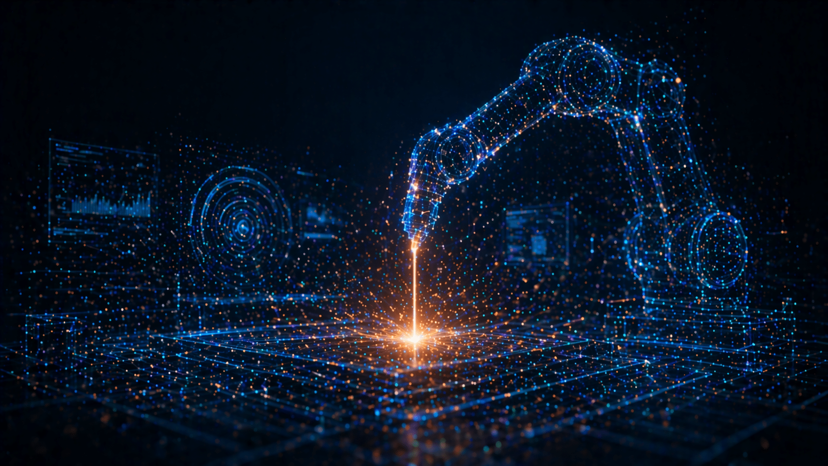 Abstract representation of laser welding in robotics