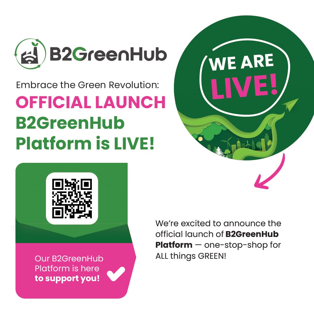 B2GreenHub Platform Launch social media post graphic