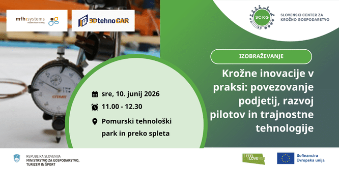 Vabilo na dogodek: Krožne inovacije v praksi - povezovanje podjetij, razvoj pilotov in trajnostne tehnologije 1 baner 1000 500 v1