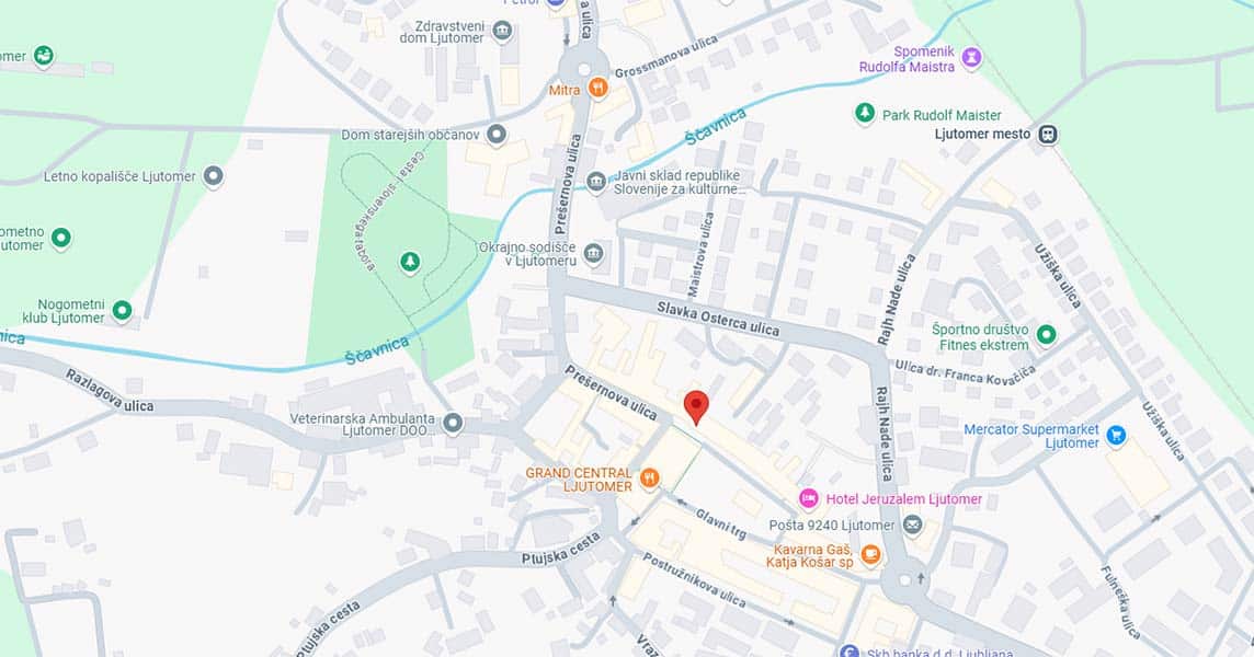 Lokacija zgradbe v Ljutomeru na Google zemljevidu